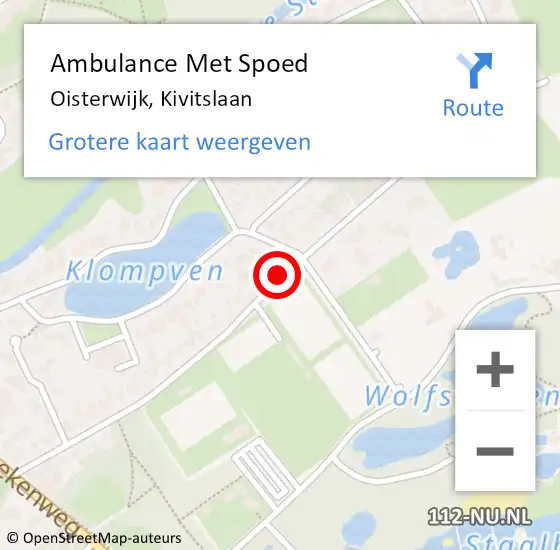 Locatie op kaart van de 112 melding: Ambulance Met Spoed Naar Oisterwijk, Kivitslaan op 25 januari 2019 04:27