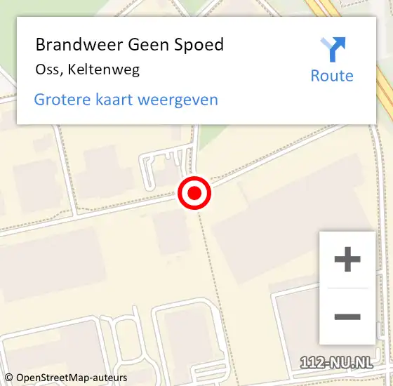 Locatie op kaart van de 112 melding: Brandweer Geen Spoed Naar Oss, Keltenweg op 25 januari 2019 09:10