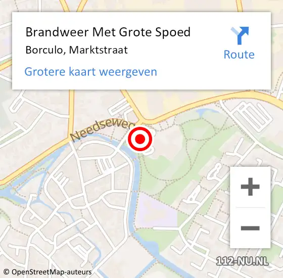 Locatie op kaart van de 112 melding: Brandweer Met Grote Spoed Naar Borculo, Marktstraat op 25 januari 2019 09:55