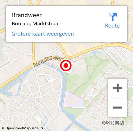 Locatie op kaart van de 112 melding: Brandweer Borculo, Marktstraat op 25 januari 2019 09:57