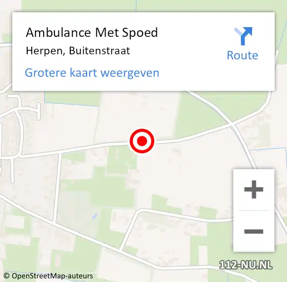 Locatie op kaart van de 112 melding: Ambulance Met Spoed Naar Herpen, Buitenstraat op 25 januari 2019 10:37