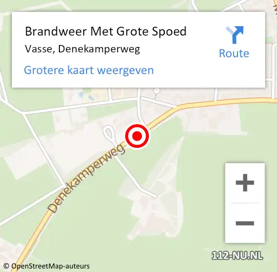 Locatie op kaart van de 112 melding: Brandweer Met Grote Spoed Naar Vasse, Denekamperweg op 25 januari 2019 10:53