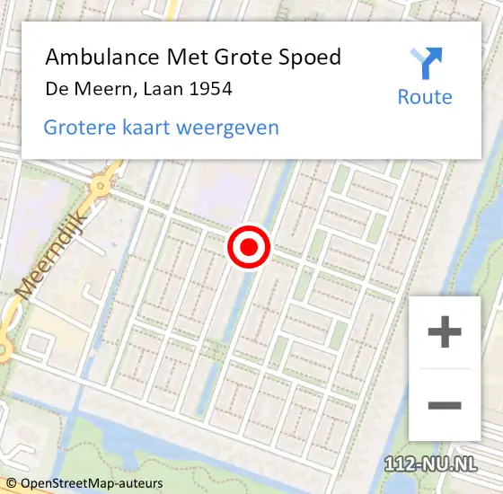 Locatie op kaart van de 112 melding: Ambulance Met Grote Spoed Naar De Meern, Laan 1954 op 25 januari 2019 11:44