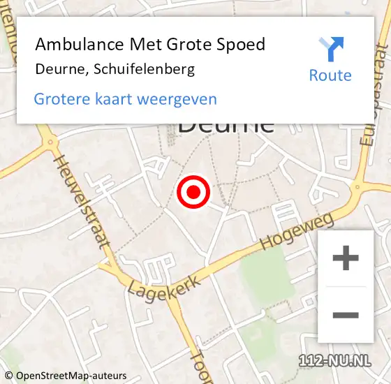 Locatie op kaart van de 112 melding: Ambulance Met Grote Spoed Naar Deurne, Schuifelenberg op 25 januari 2019 12:22