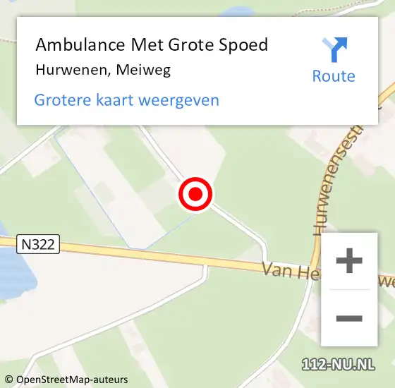 Locatie op kaart van de 112 melding: Ambulance Met Grote Spoed Naar Hurwenen, Meiweg op 25 januari 2019 14:53