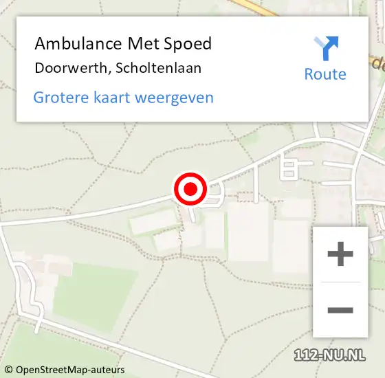 Locatie op kaart van de 112 melding: Ambulance Met Spoed Naar Doorwerth, Scholtenlaan op 25 januari 2019 19:09