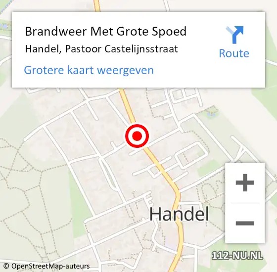 Locatie op kaart van de 112 melding: Brandweer Met Grote Spoed Naar Handel, Pastoor Castelijnsstraat op 25 januari 2019 21:22