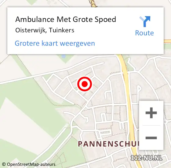 Locatie op kaart van de 112 melding: Ambulance Met Grote Spoed Naar Oisterwijk, Tuinkers op 25 januari 2019 21:33