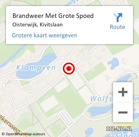 Locatie op kaart van de 112 melding: Brandweer Met Grote Spoed Naar Oisterwijk, Kivitslaan op 25 januari 2019 21:40