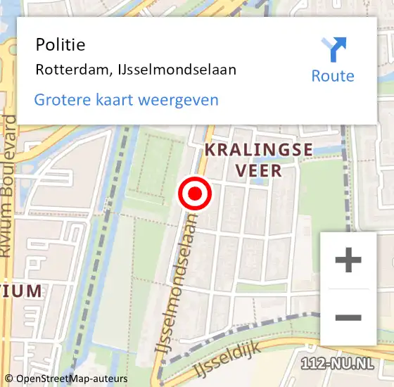Locatie op kaart van de 112 melding: Politie Rotterdam, IJsselmondselaan op 25 januari 2019 23:10