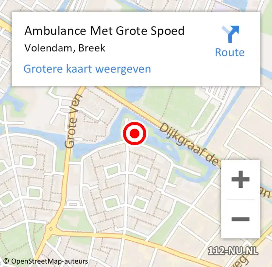 Locatie op kaart van de 112 melding: Ambulance Met Grote Spoed Naar Volendam, Breek op 26 januari 2019 01:45