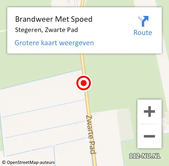 Locatie op kaart van de 112 melding: Brandweer Met Spoed Naar Stegeren, Zwarte Pad op 26 januari 2019 01:59