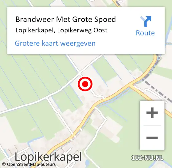 Locatie op kaart van de 112 melding: Brandweer Met Grote Spoed Naar Lopikerkapel, Lopikerweg Oost op 26 januari 2019 08:09