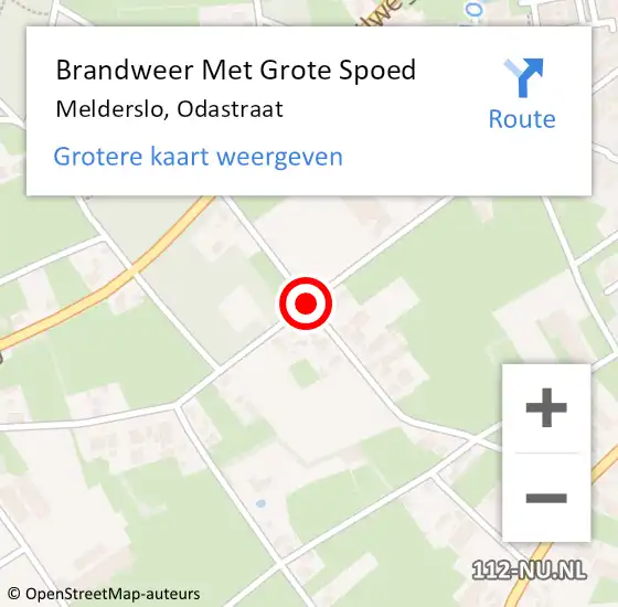 Locatie op kaart van de 112 melding: Brandweer Met Grote Spoed Naar Melderslo, Odastraat op 26 januari 2019 08:18