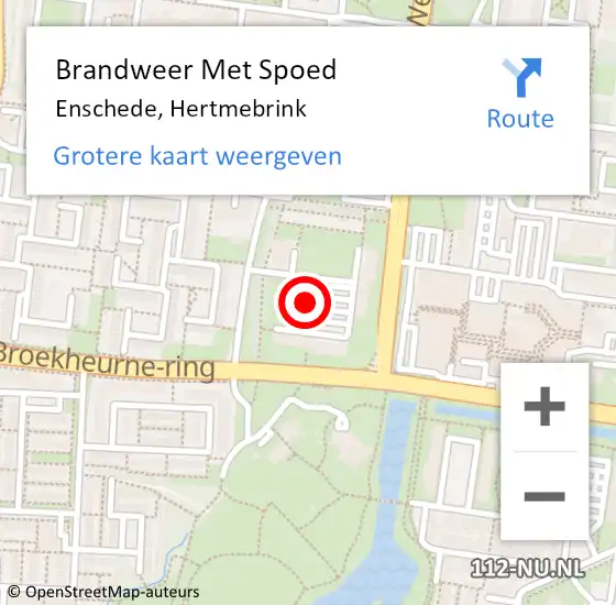 Locatie op kaart van de 112 melding: Brandweer Met Spoed Naar Enschede, Hertmebrink op 26 januari 2019 10:44