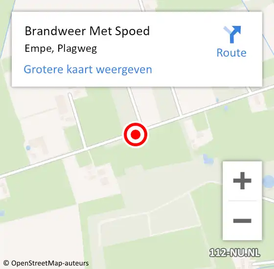 Locatie op kaart van de 112 melding: Brandweer Met Spoed Naar Empe, Plagweg op 26 januari 2019 10:49