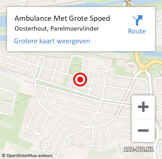 Locatie op kaart van de 112 melding: Ambulance Met Grote Spoed Naar Oosterhout, Parelmoervlinder op 26 januari 2019 11:15