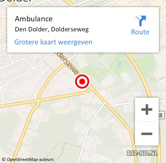 Locatie op kaart van de 112 melding: Ambulance Den Dolder, Dolderseweg op 21 maart 2014 15:29