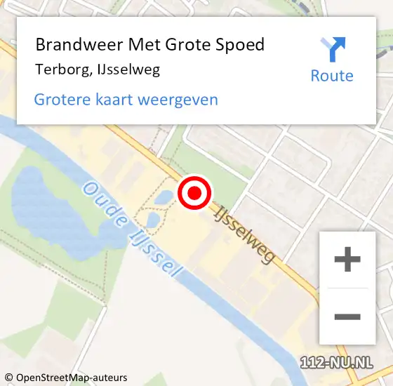 Locatie op kaart van de 112 melding: Brandweer Met Grote Spoed Naar Terborg, IJsselweg op 26 januari 2019 12:28