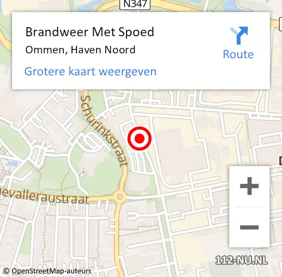 Locatie op kaart van de 112 melding: Brandweer Met Spoed Naar Ommen, Haven Noord op 26 januari 2019 13:41