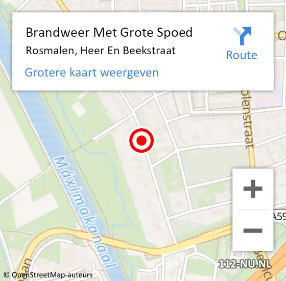 Locatie op kaart van de 112 melding: Brandweer Met Grote Spoed Naar Rosmalen, Heer En Beekstraat op 26 januari 2019 17:18