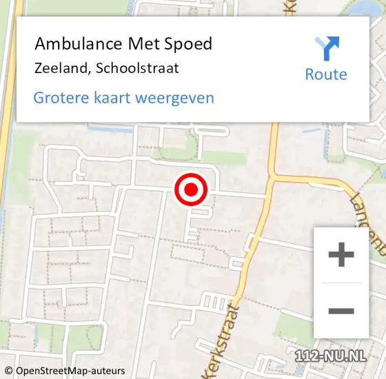 Locatie op kaart van de 112 melding: Ambulance Met Spoed Naar Zeeland, Schoolstraat op 26 januari 2019 19:45