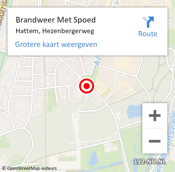 Locatie op kaart van de 112 melding: Brandweer Met Spoed Naar Hattem, Hezenbergerweg op 26 januari 2019 19:56