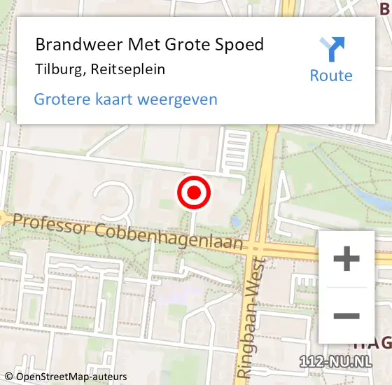 Locatie op kaart van de 112 melding: Brandweer Met Grote Spoed Naar Tilburg, Reitseplein op 26 januari 2019 20:30