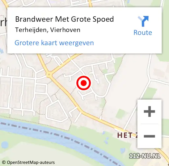 Locatie op kaart van de 112 melding: Brandweer Met Grote Spoed Naar Terheijden, Vierhoven op 26 januari 2019 21:43