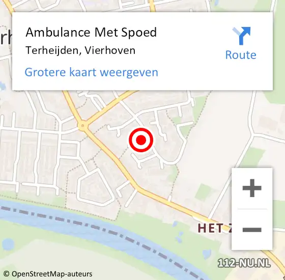 Locatie op kaart van de 112 melding: Ambulance Met Spoed Naar Terheijden, Vierhoven op 26 januari 2019 21:57