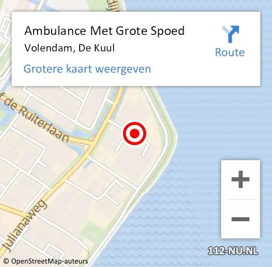 Locatie op kaart van de 112 melding: Ambulance Met Grote Spoed Naar Volendam, De Kuul op 21 maart 2014 16:20