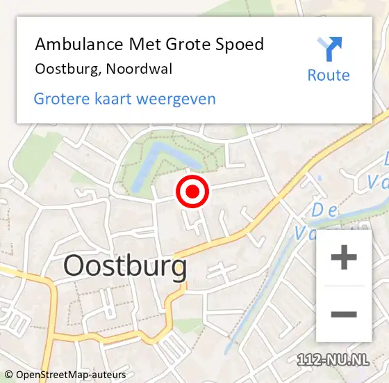 Locatie op kaart van de 112 melding: Ambulance Met Grote Spoed Naar Oostburg, Noordwal op 27 januari 2019 02:27