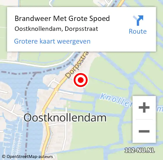 Locatie op kaart van de 112 melding: Brandweer Met Grote Spoed Naar Oostknollendam, Dorpsstraat op 27 januari 2019 03:27