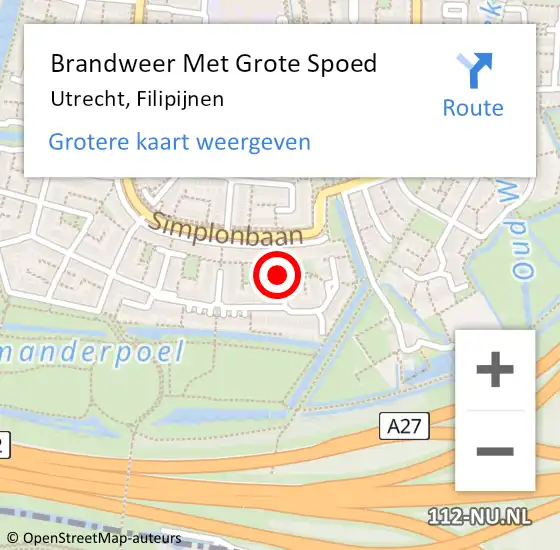 Locatie op kaart van de 112 melding: Brandweer Met Grote Spoed Naar Utrecht, Filipijnen op 27 januari 2019 06:12