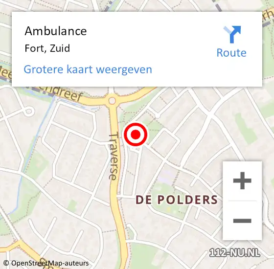 Locatie op kaart van de 112 melding: Ambulance Veldhoven, Fort op 27 januari 2019 07:12