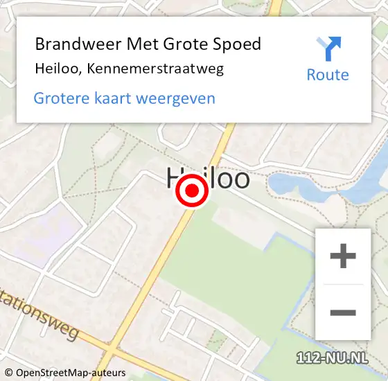 Locatie op kaart van de 112 melding: Brandweer Met Grote Spoed Naar Heiloo, Kennemerstraatweg op 21 maart 2014 16:40