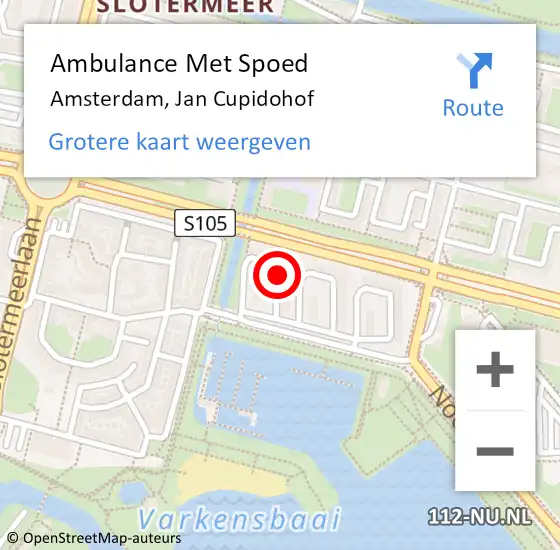 Locatie op kaart van de 112 melding: Ambulance Met Spoed Naar Amsterdam, Jan Cupidohof op 27 januari 2019 11:02