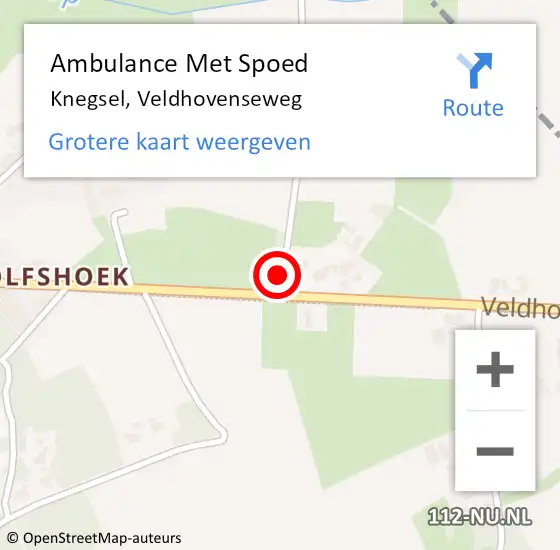 Locatie op kaart van de 112 melding: Ambulance Met Spoed Naar Knegsel, Veldhovenseweg op 27 januari 2019 12:21