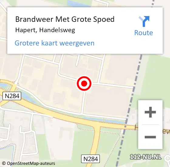 Locatie op kaart van de 112 melding: Brandweer Met Grote Spoed Naar Hapert, Handelsweg op 27 januari 2019 13:36