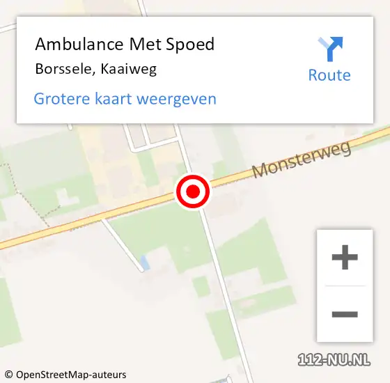 Locatie op kaart van de 112 melding: Ambulance Met Spoed Naar Borssele, Kaaiweg op 27 januari 2019 13:45