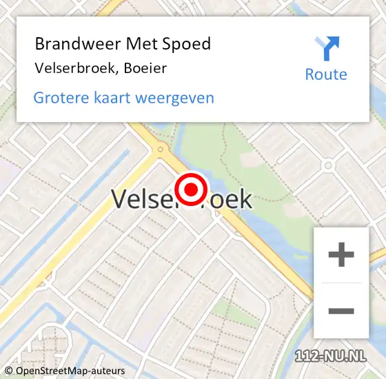 Locatie op kaart van de 112 melding: Brandweer Met Spoed Naar Velserbroek, Boeier op 27 januari 2019 14:34