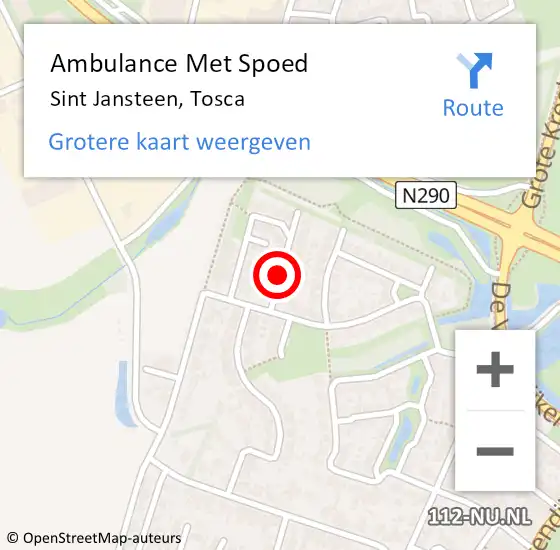 Locatie op kaart van de 112 melding: Ambulance Met Spoed Naar Sint Jansteen, Tosca op 27 januari 2019 14:37