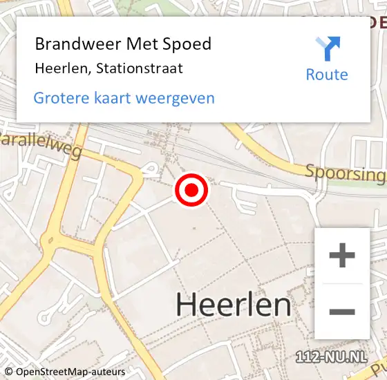 Locatie op kaart van de 112 melding: Brandweer Met Spoed Naar Heerlen, Stationstraat op 27 januari 2019 18:42