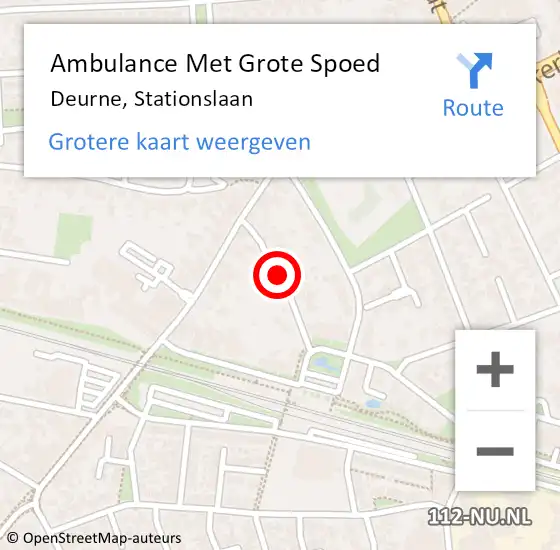 Locatie op kaart van de 112 melding: Ambulance Met Grote Spoed Naar Deurne, Stationslaan op 27 januari 2019 19:07