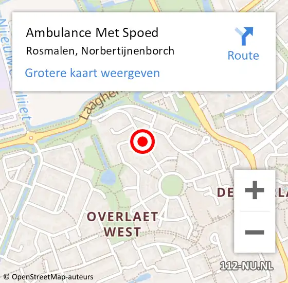 Locatie op kaart van de 112 melding: Ambulance Met Spoed Naar Rosmalen, Norbertijnenborch op 27 januari 2019 20:08