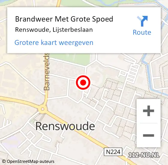 Locatie op kaart van de 112 melding: Brandweer Met Grote Spoed Naar Renswoude, Lijsterbeslaan op 27 januari 2019 21:02