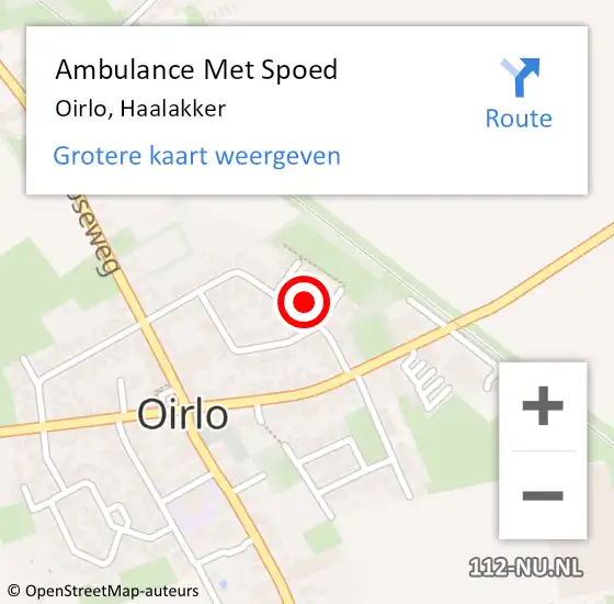 Locatie op kaart van de 112 melding: Ambulance Met Spoed Naar Oirlo, Haalakker op 21 maart 2014 17:41