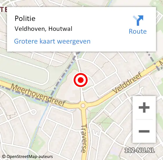 Locatie op kaart van de 112 melding: Politie Veldhoven, Houtwal op 27 januari 2019 23:23