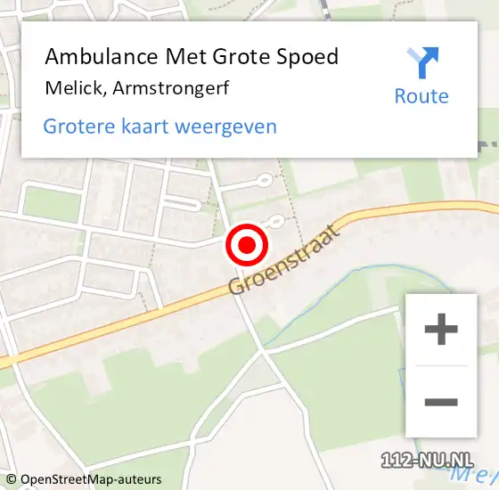 Locatie op kaart van de 112 melding: Ambulance Met Grote Spoed Naar Melick, Armstrongerf op 21 maart 2014 18:00