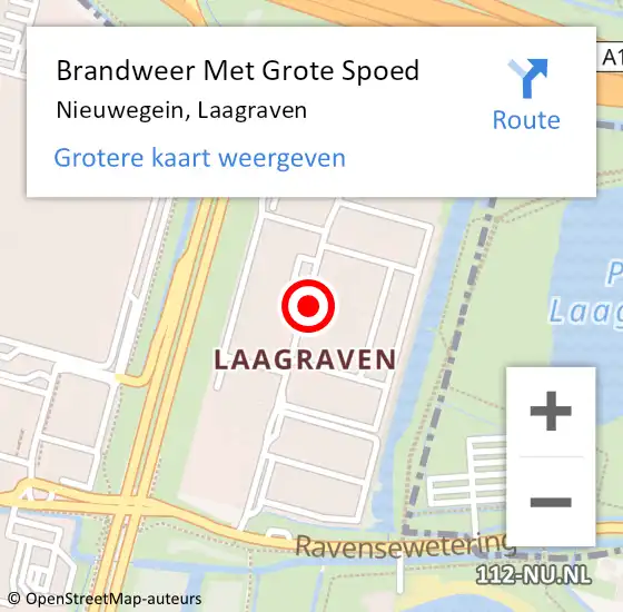 Locatie op kaart van de 112 melding: Brandweer Met Grote Spoed Naar Nieuwegein, Laagraven op 28 januari 2019 05:17